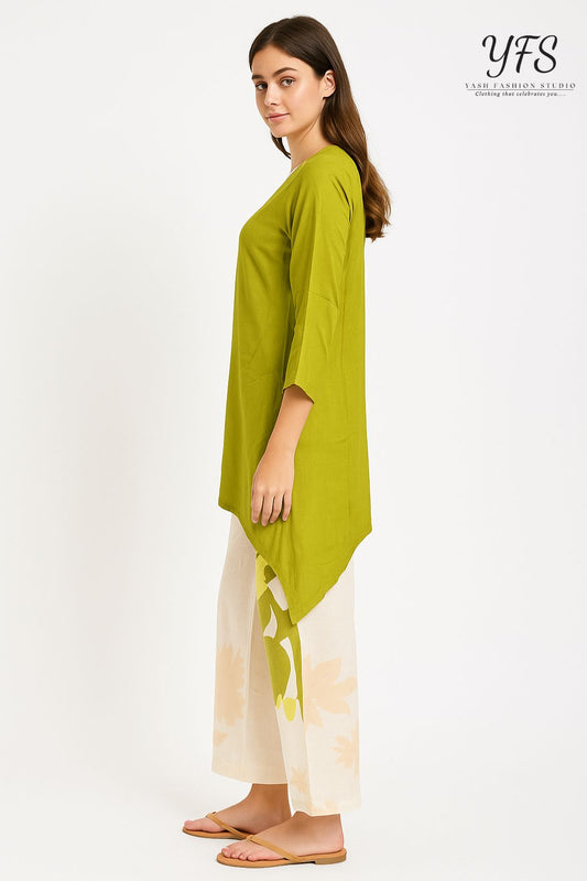 Floral Grace Beige Plazo Set